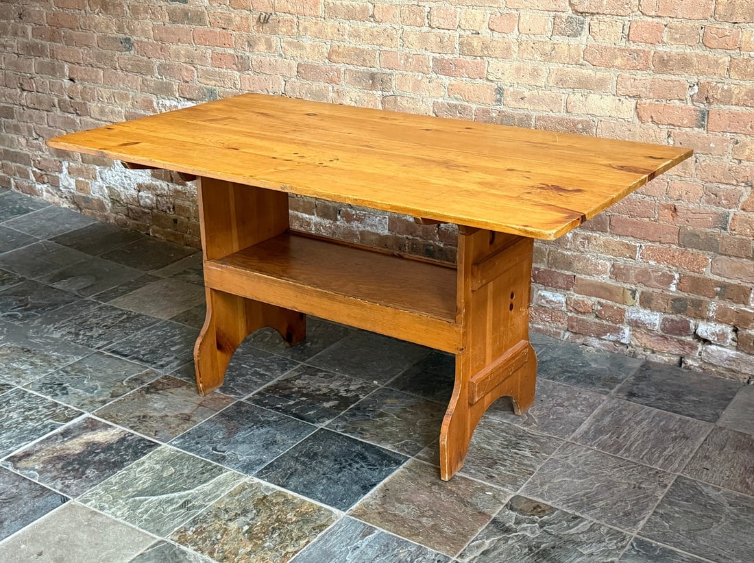Antique Pine Monk Table - 2