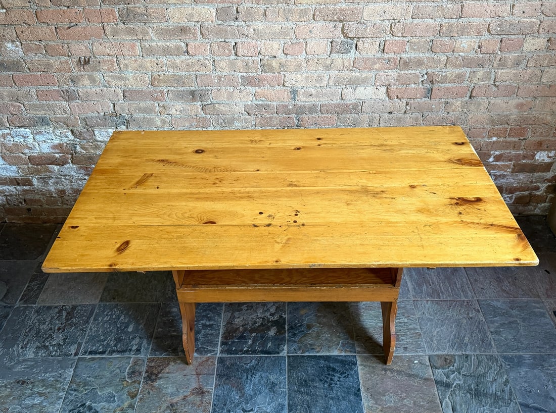 Antique Pine Monk Table - 5