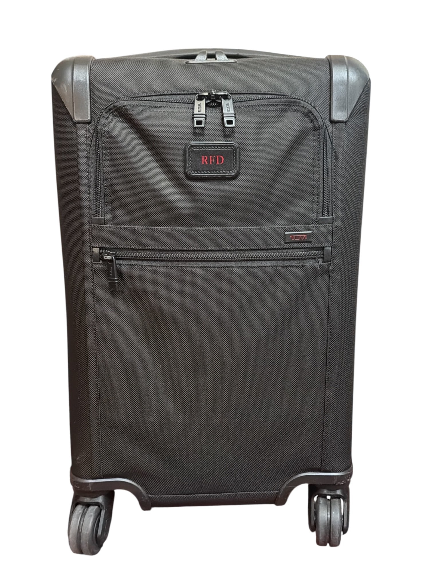 TUMI Alpha 3 International 4 Wheel Carry-On Suitcase: Measures approx. 22" H x 14" W x 10" D