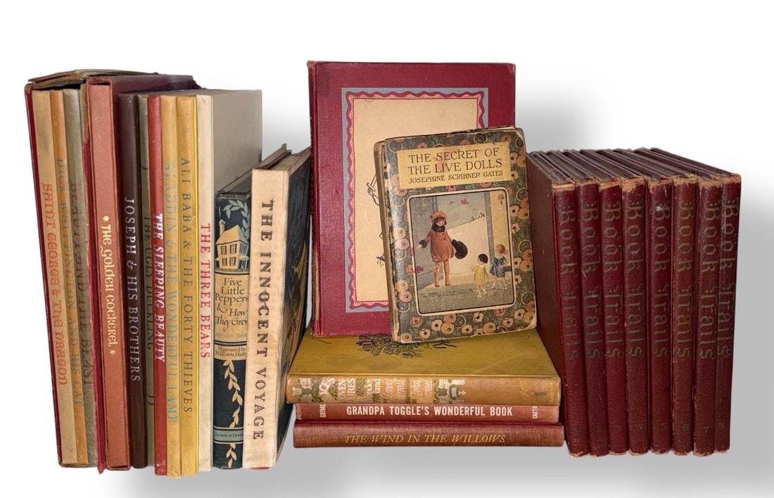 Collection of Vintage Childrens Books: Includes many books from the New York "The Limited" Editions Club" Collection Book Trails volumes 1-8, The Ugly Duckling, The Three Bears, The Innocent Voyage, a 1940 Heritage Press edition of "The Wi