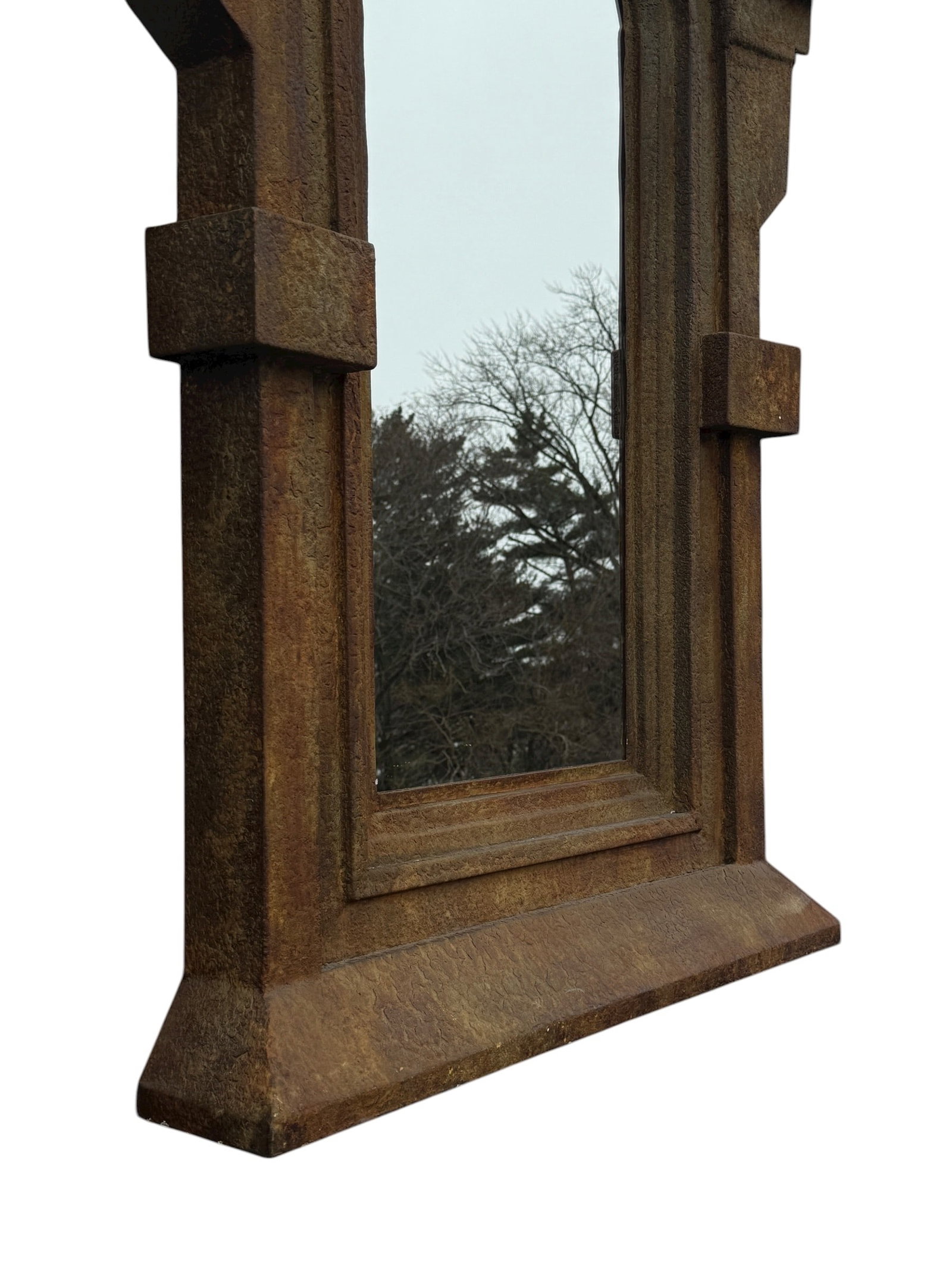 Substantial Industrial Gothic Mirror - 4