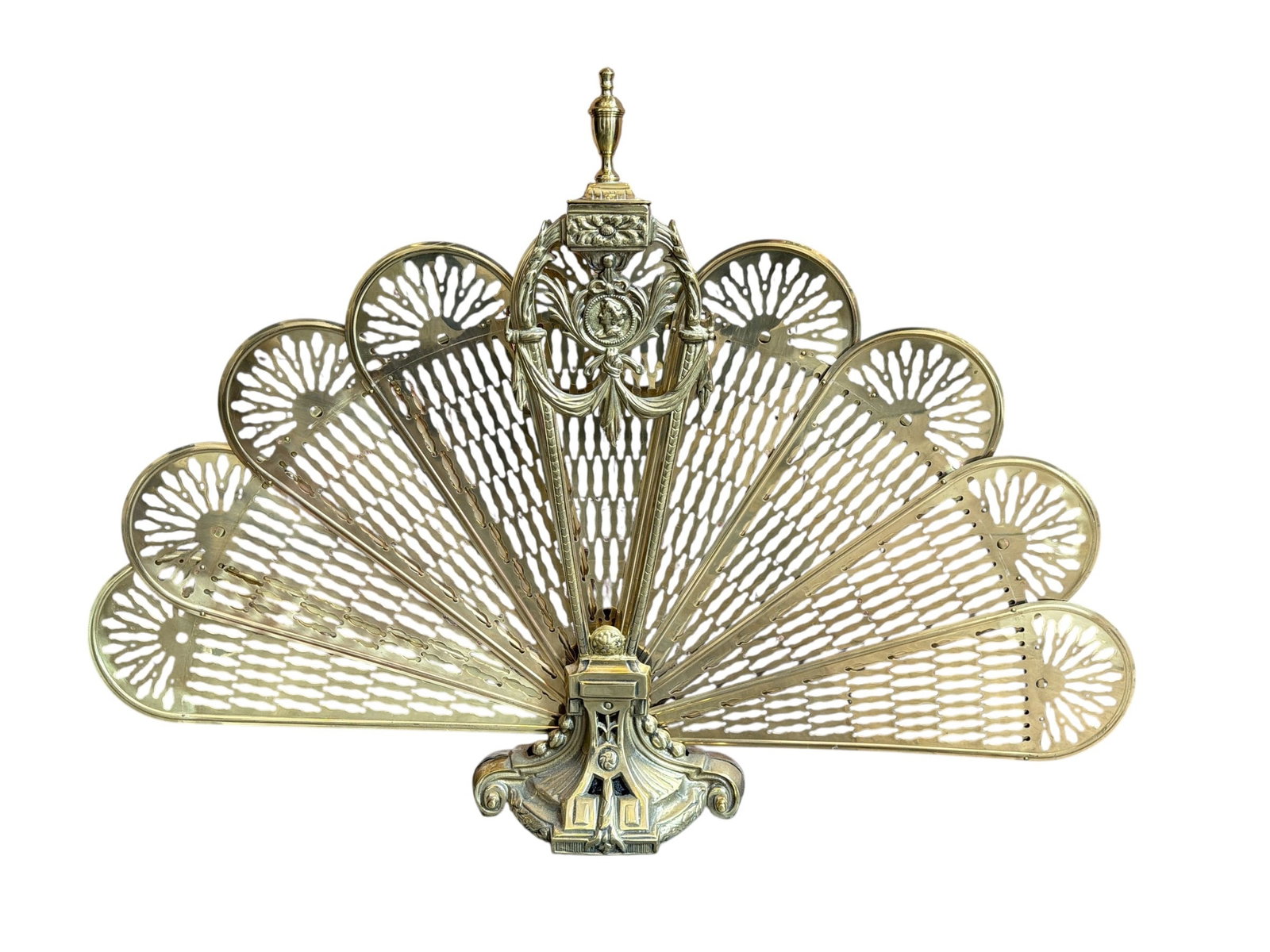 Brass Peacock Fire Screen, Folding - 3