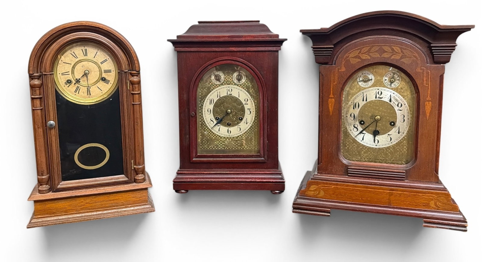 Three Antique Desk Clocks, GUSTAV BECKER, UNGHANS, ANSONIA (1 of 6)