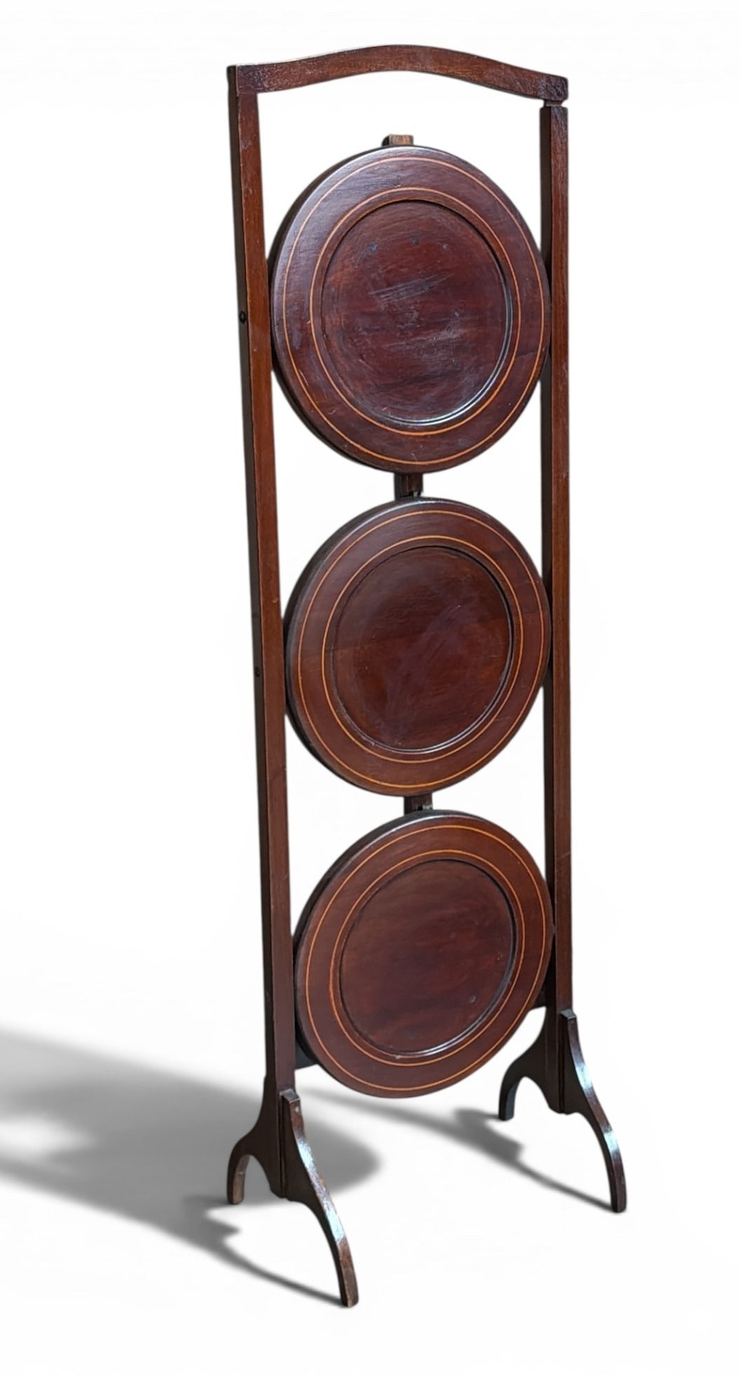 Three Tiered Folding Cake Stand: Measures 34" H x 10.5" W x 9" diameter on plate rack.