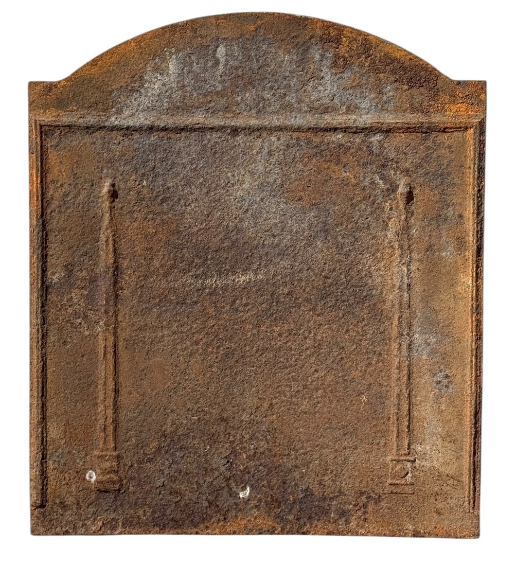 Antique French Cast Iron Pillars of Freedom Fireback Backsplash (1 of 4)
