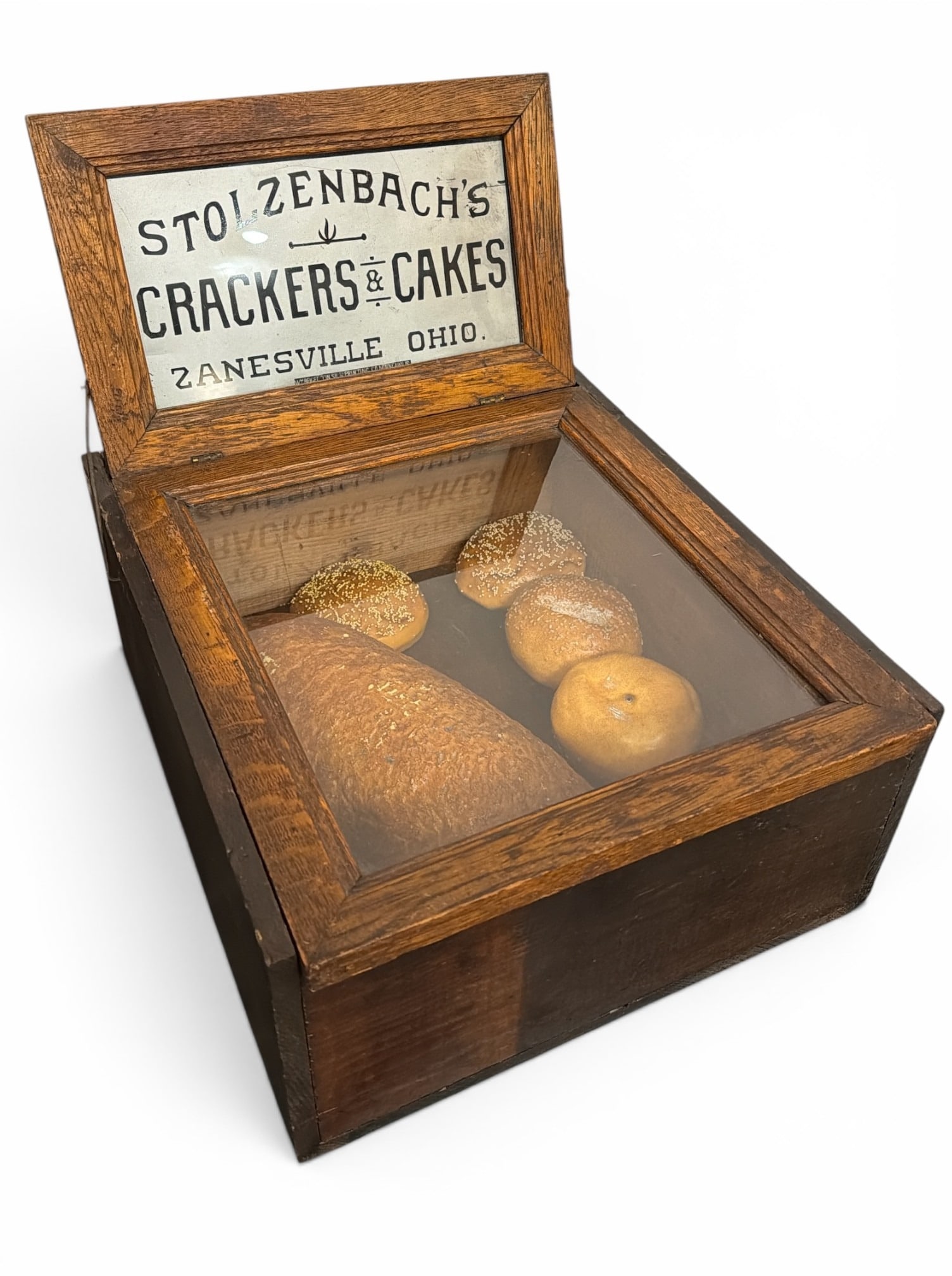 Early STOLZENBACHS Advertising General Store Display Case (1 of 4)