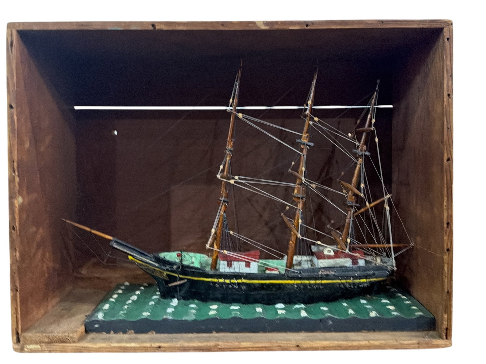 Vintage Sailing Ship Model in Display Case (1 of 4)