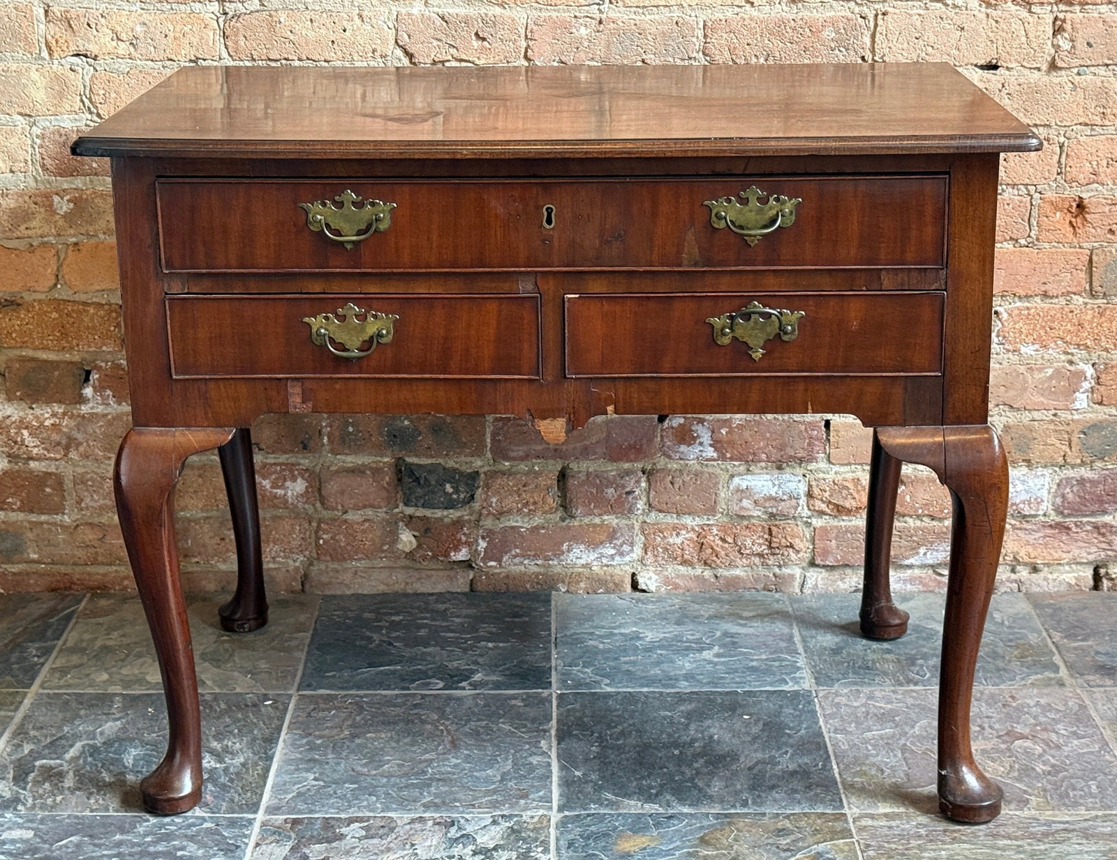 Late 1800's Queen Anne Mahogany Server: 28" H x 25.75" W x 21.5" D. The perfect size for a bar.