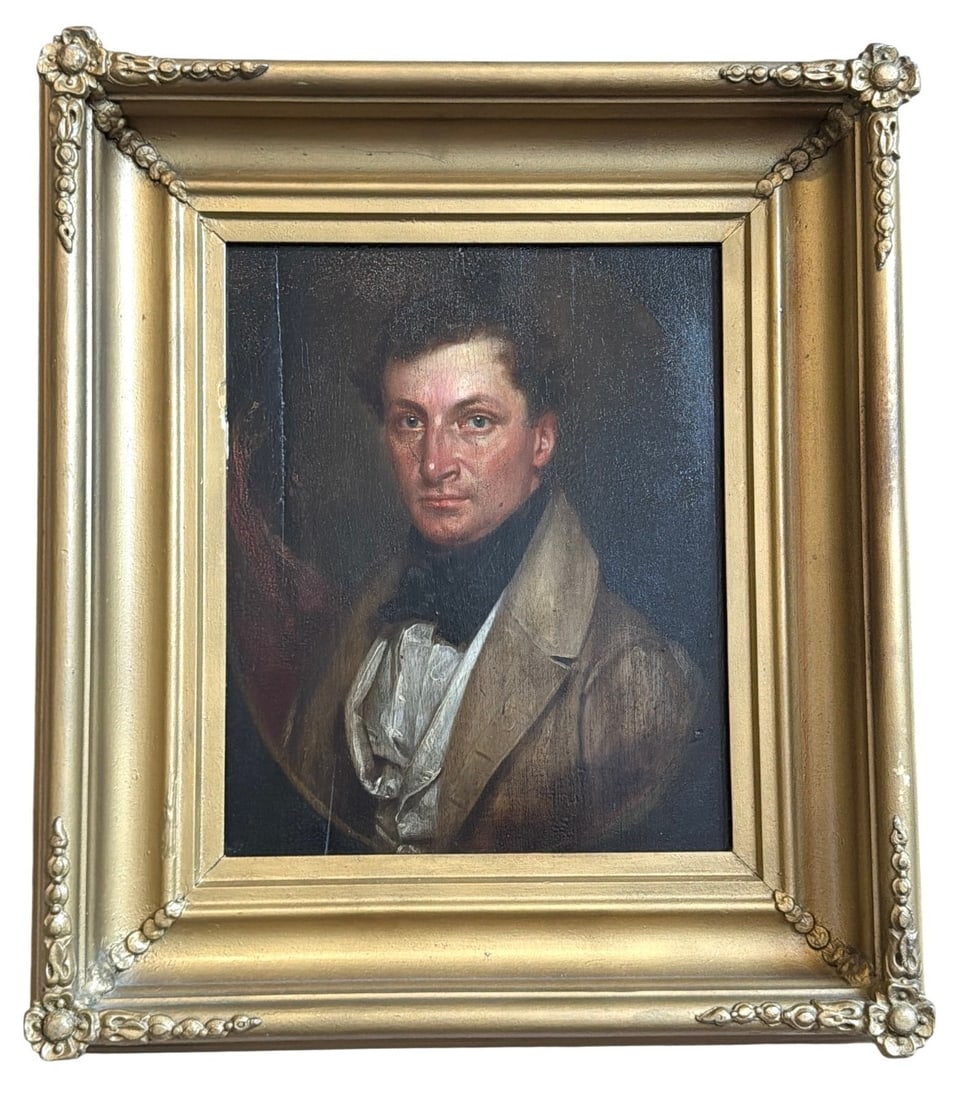 A French Portrait Oil Painting of a General: Oil on board, unsigned. Measures 18.5" x 16.25" x 3" D in the frame, sight measures 11.5" x 9.5".