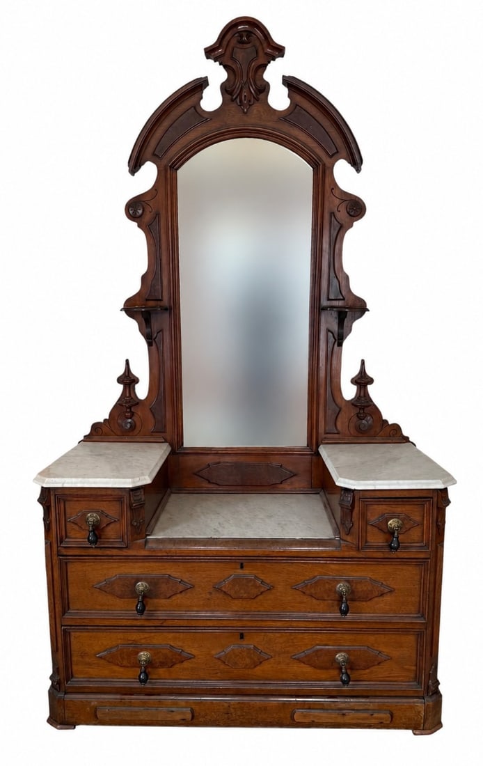 Edwardian Gentleman's Dropwell Marble Vanity (1 of 7)