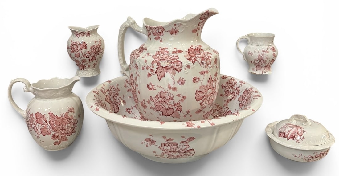 English Transferware Powder Room Set (1 of 5)