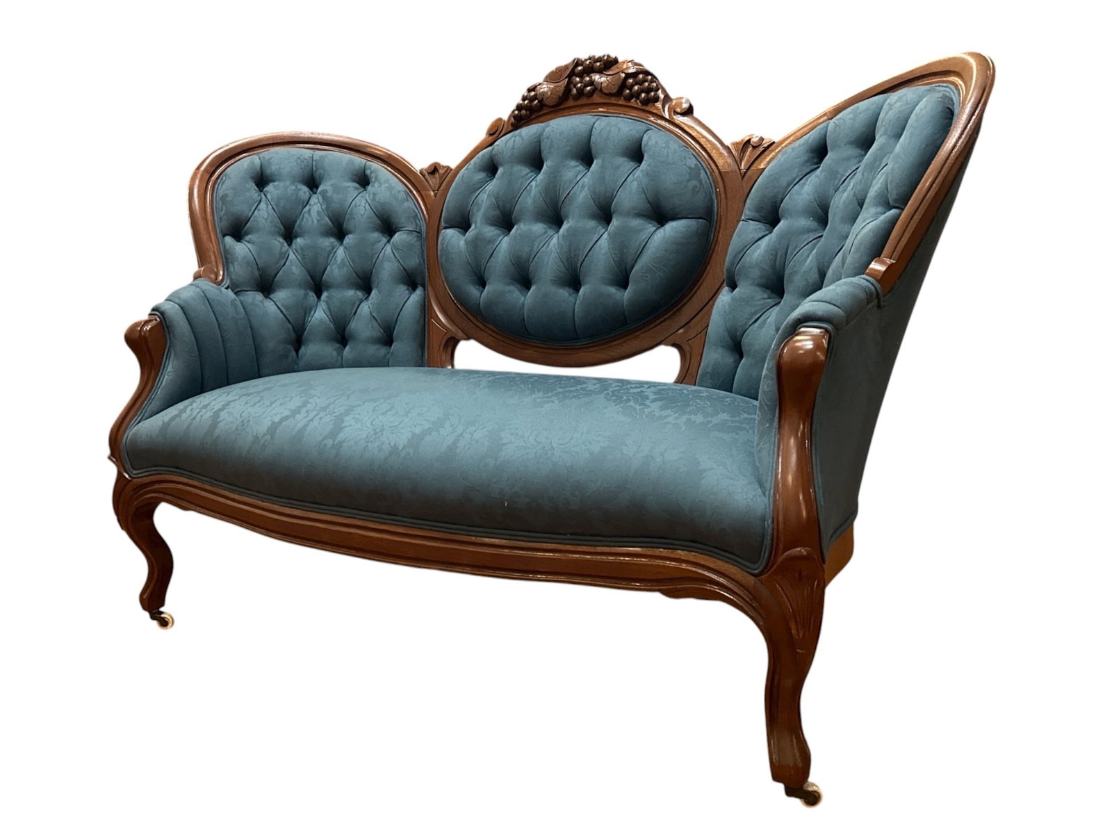 19th C.Rococo Revival Walnut Settee - 2