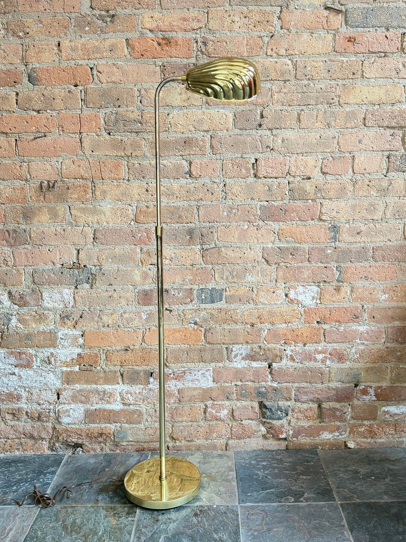 FREDERICK COOPER Style Brass Shell Floor Lamp - 4