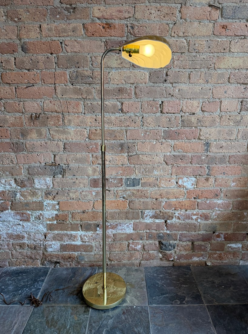 FREDERICK COOPER Style Brass Shell Floor Lamp - 6