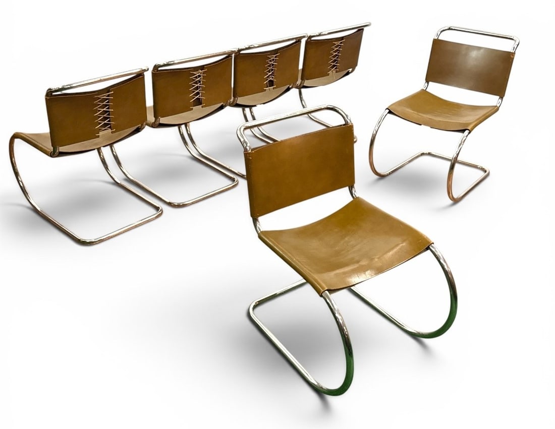 LUDWIG MIES VAN DER ROHE (1886-1969) MR10 Chairs, Set of Six, KNOLL (1 of 6)