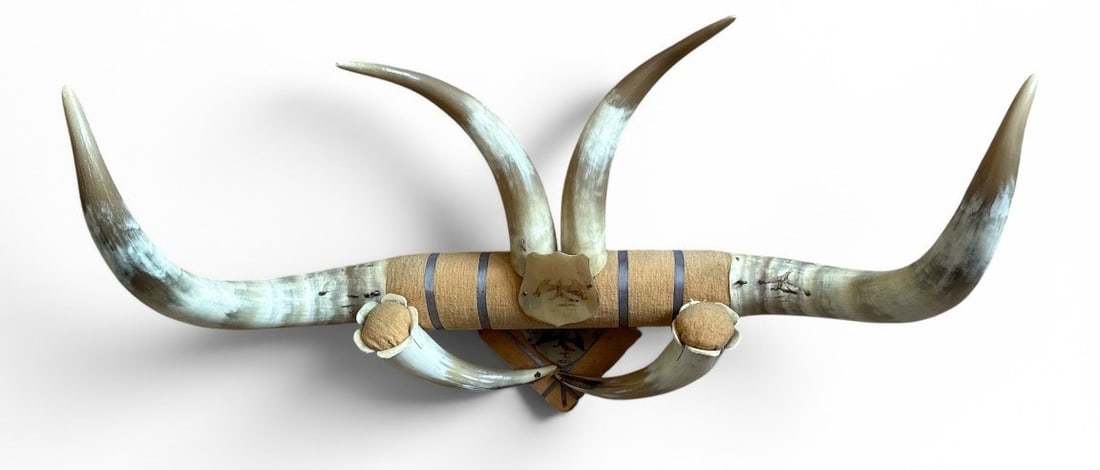 Mexican Folk Art Steer Horn Mount Rack (1 of 7)