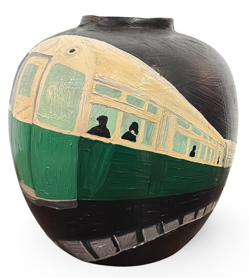 Folk Art Subway Train Vase, 1971 (1 of 4)