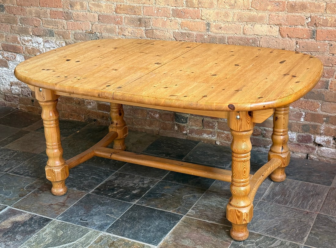 Sculpted Pine Scandinavian Extendable Dining Table (1 of 7)