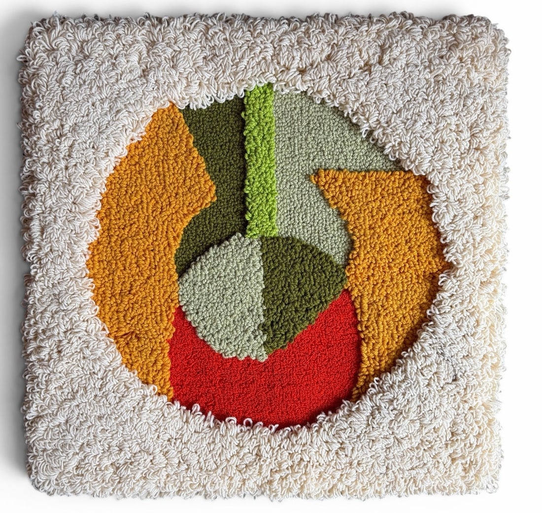 HARRY HILSON (American, 1935-2004) Wool Tapestry: Measures 31" x 31" x 2.5" thick. Retain Harry Hilson tag en verso.