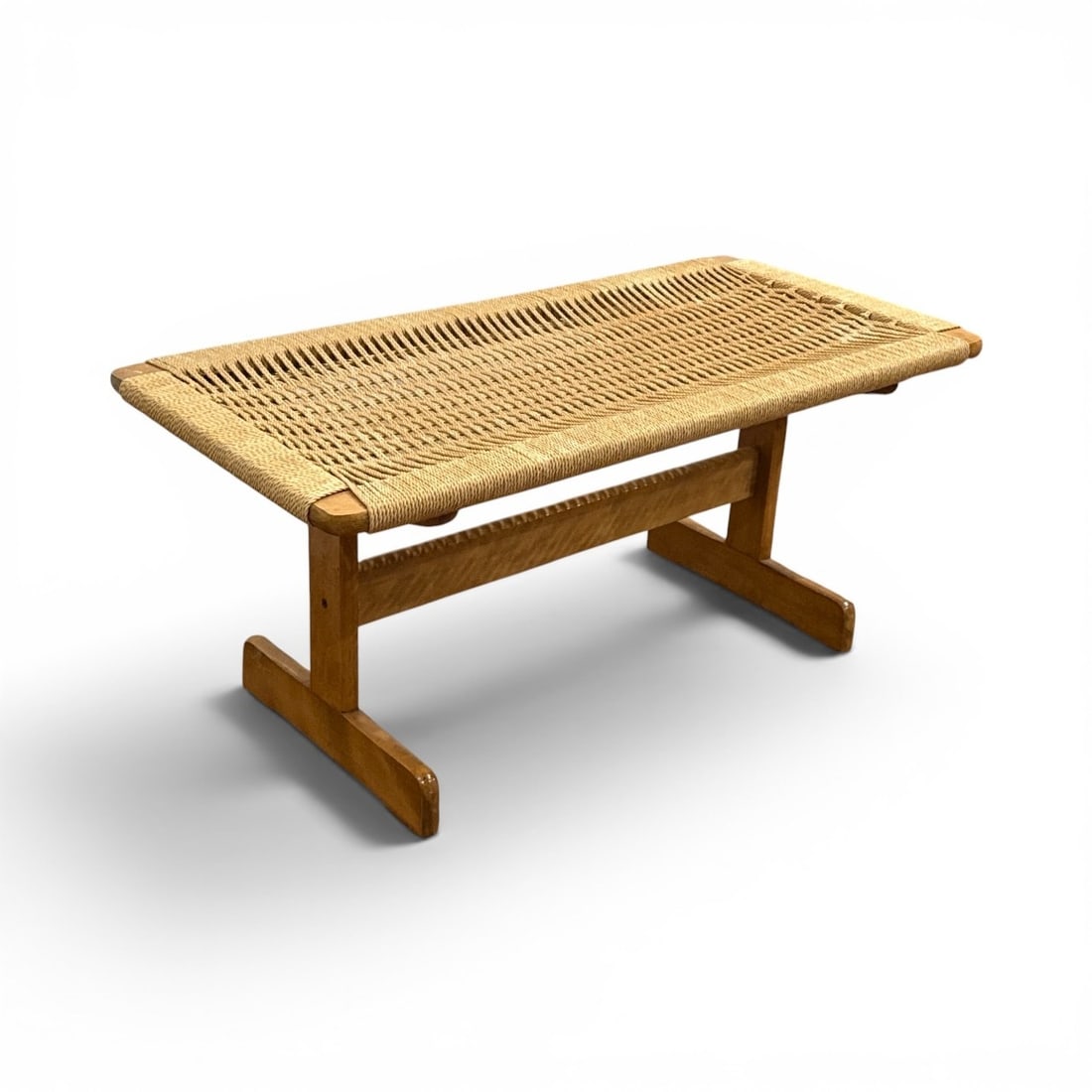 Danish Mid Century Woven Rope Bench (1 of 3)