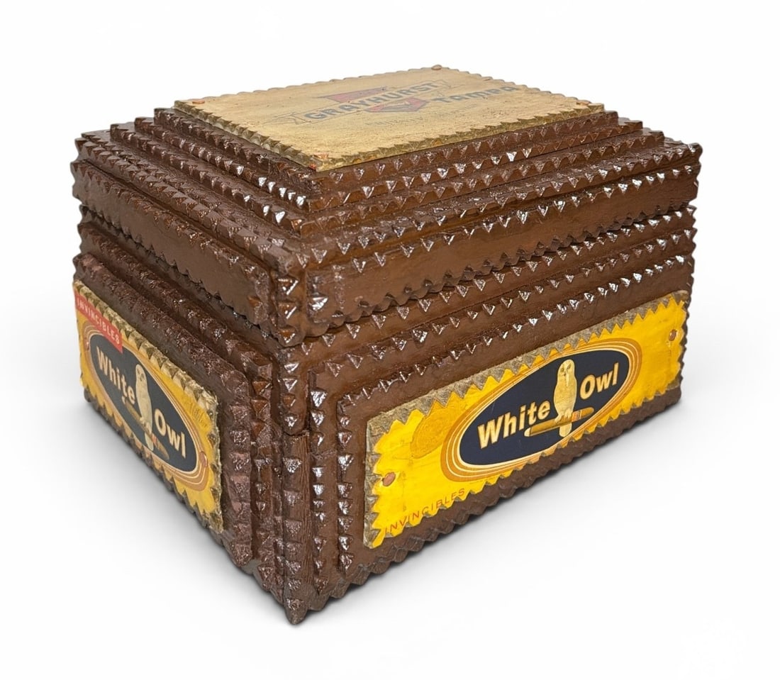 POPS CASEY (American, 20th C.) Tramp Art Cigar Box (1 of 5)