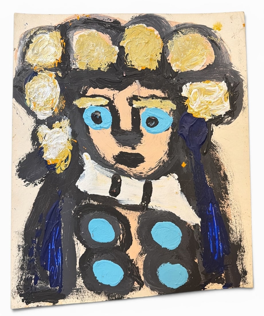EDDY MUMMA (American, 1908-1986) Folk Art Portrait Painting (1 of 2)