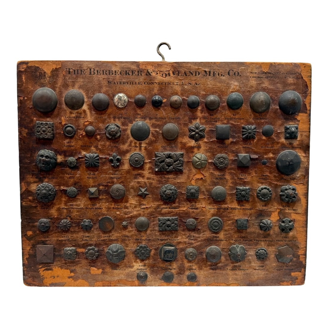 19th C. General Store Upholstery Hardware Display, Salesman Sample (1 of 2)