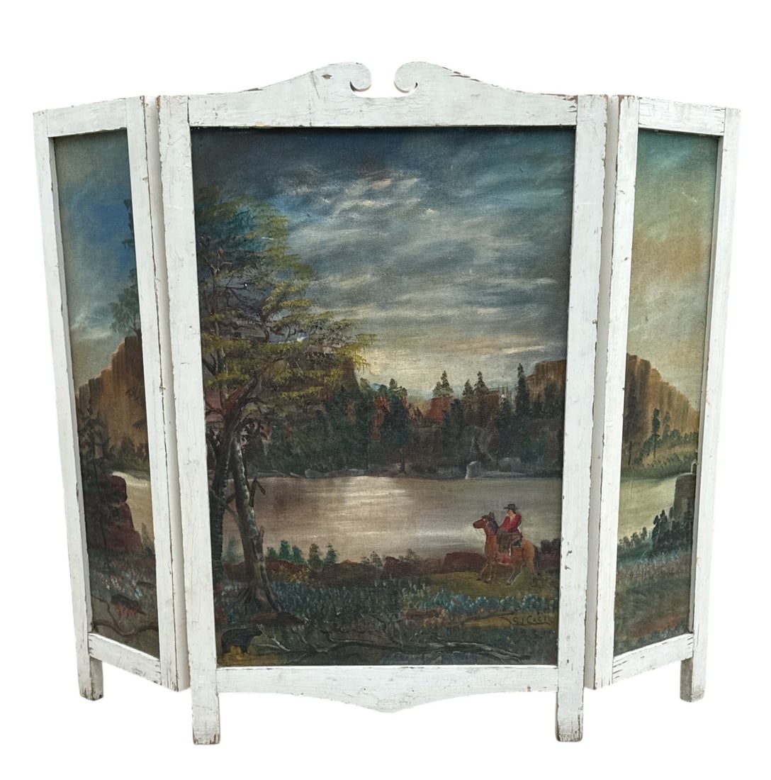 Handpainted Countryside Fire Screen - 2