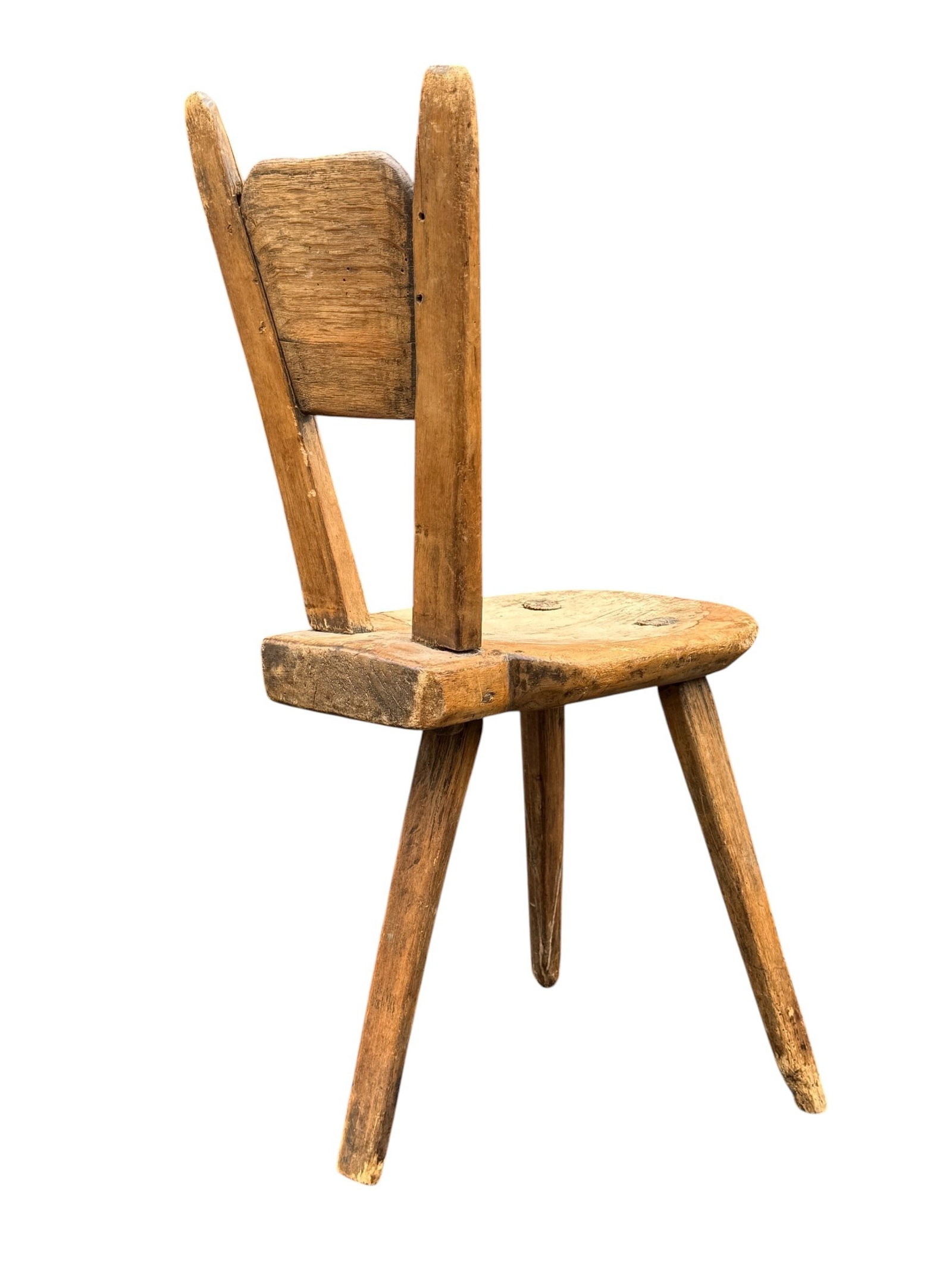 Early Primitive Three Leg Chair - 2
