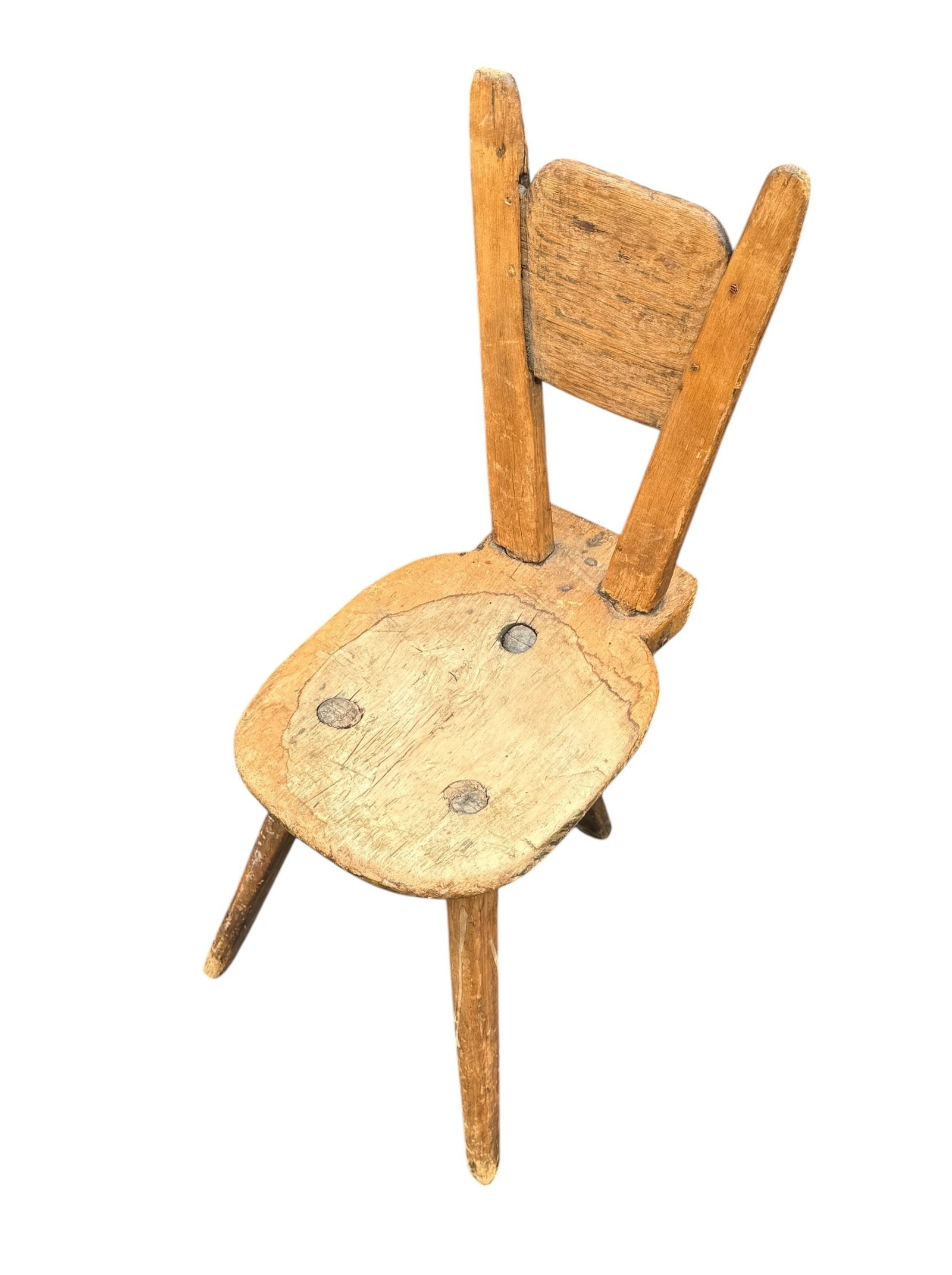 Early Primitive Three Leg Chair - 3