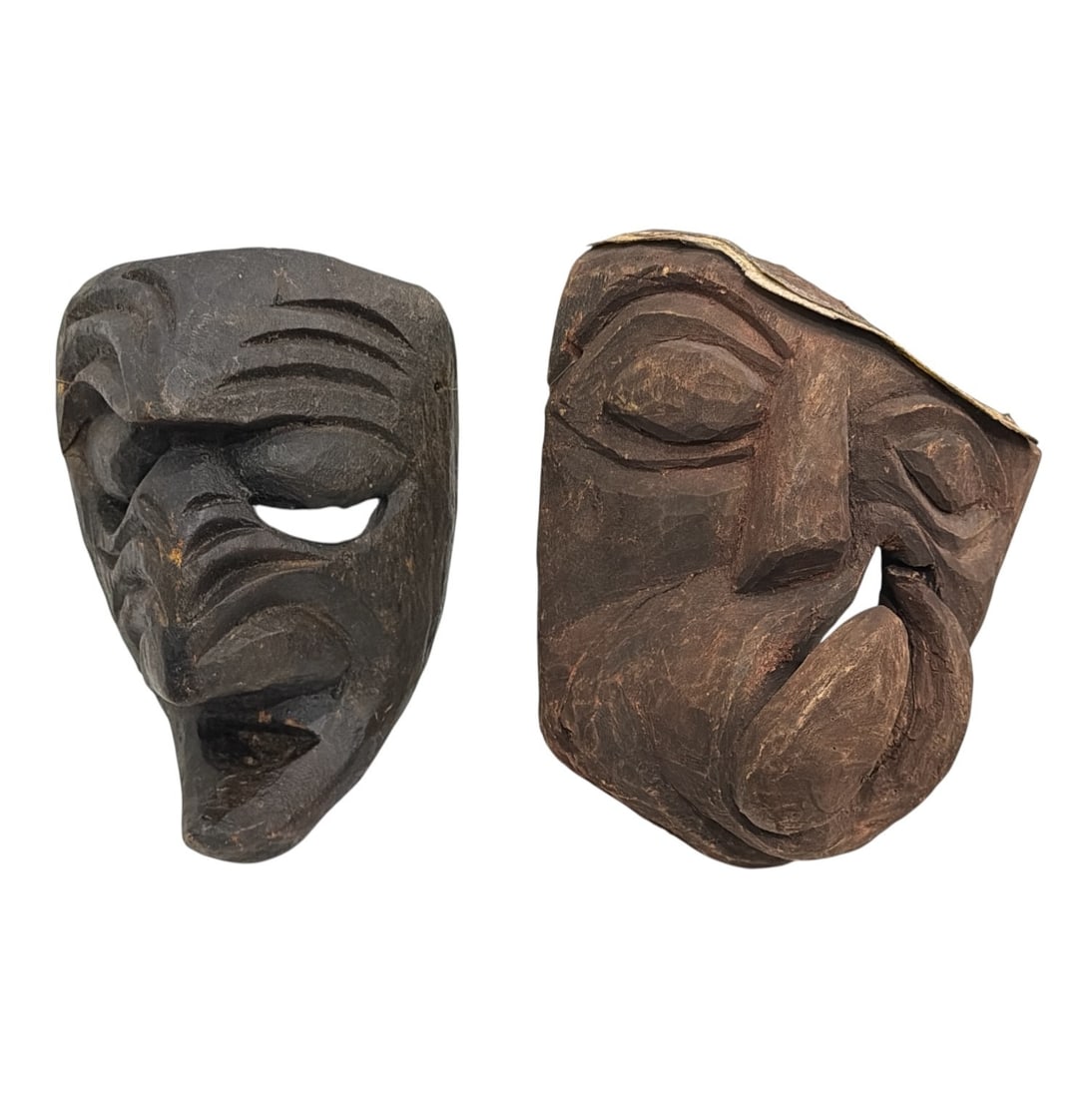 Two Carved Wood African Masks (1 of 2)