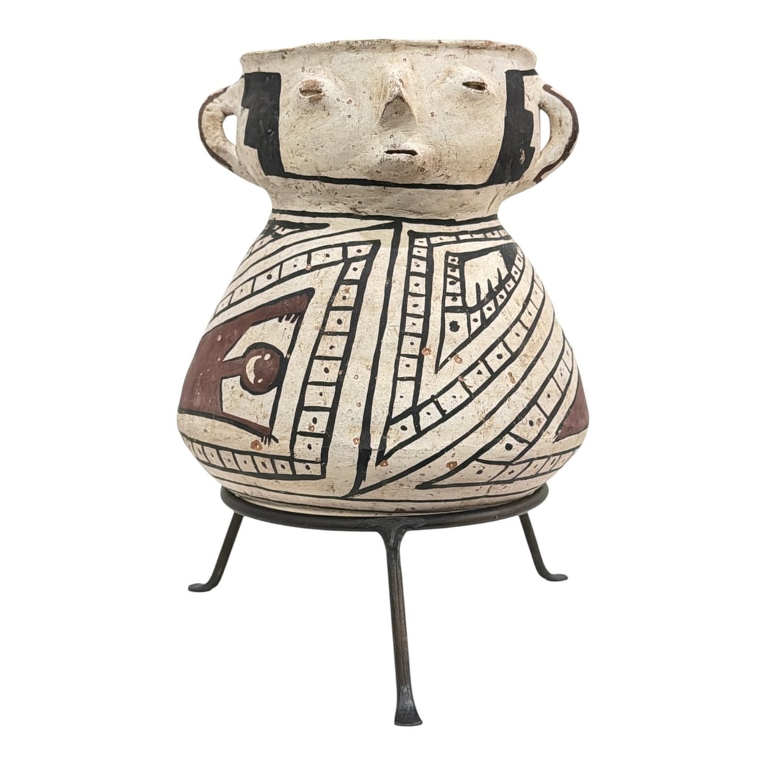 Casas Grandes Effigy Two Face Polychrome Pottery Vessel (1 of 3)