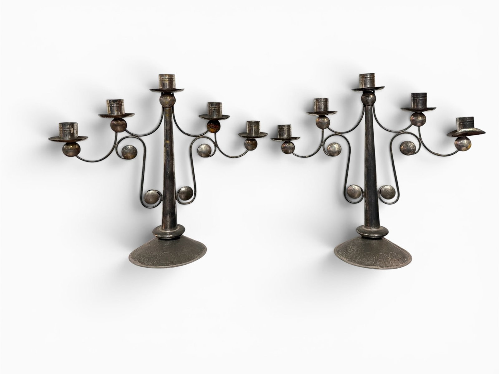 5 Arm Mexican Punched Tin Candle Holders, Pair (1 of 4)