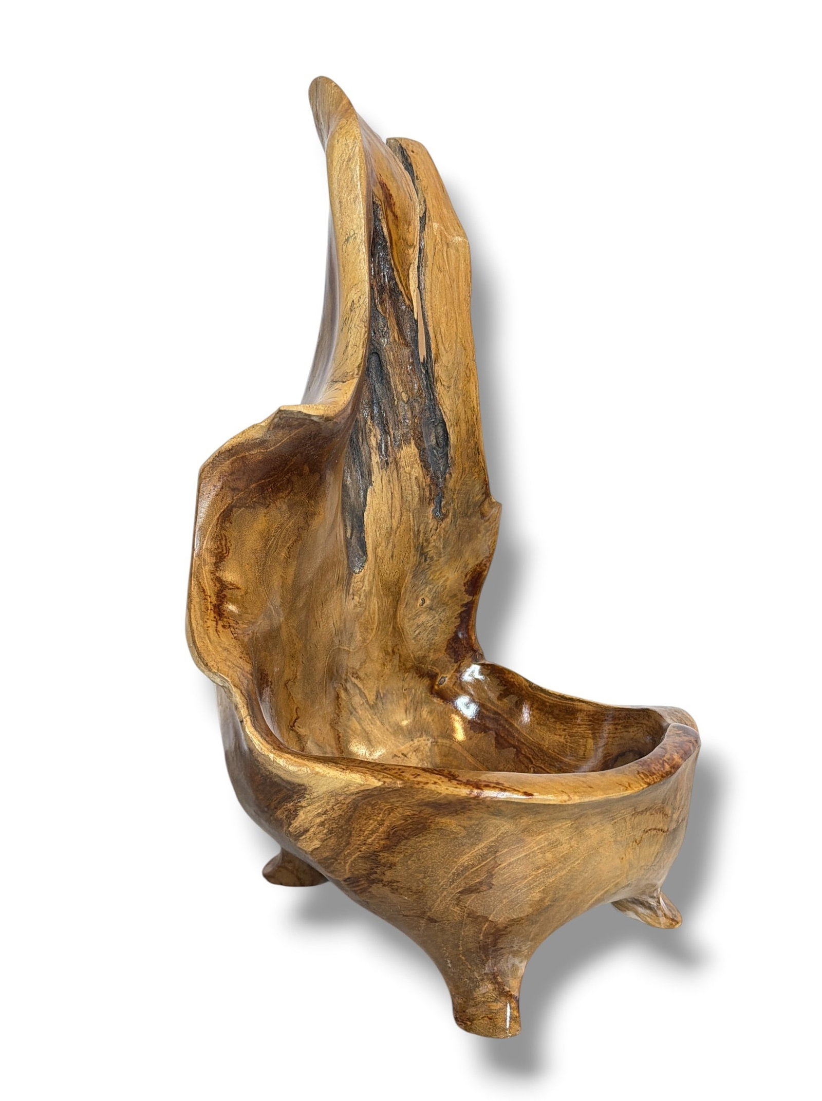 Biomorphic Burlwood Footed Bowl (1 of 6)