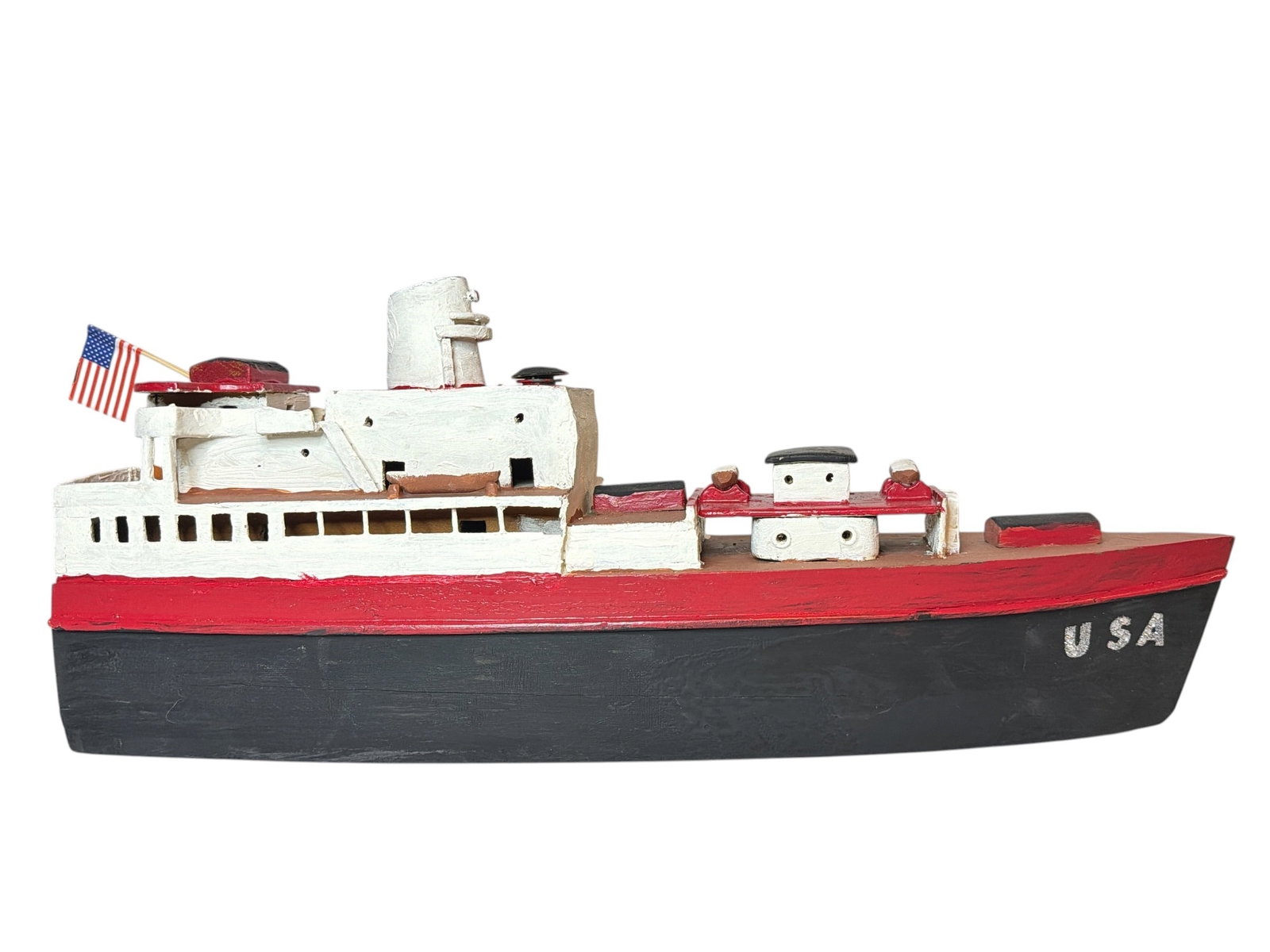 POPS CASEY (American, 20th C.) Folk Art Cargo Ship Model (1 of 4)