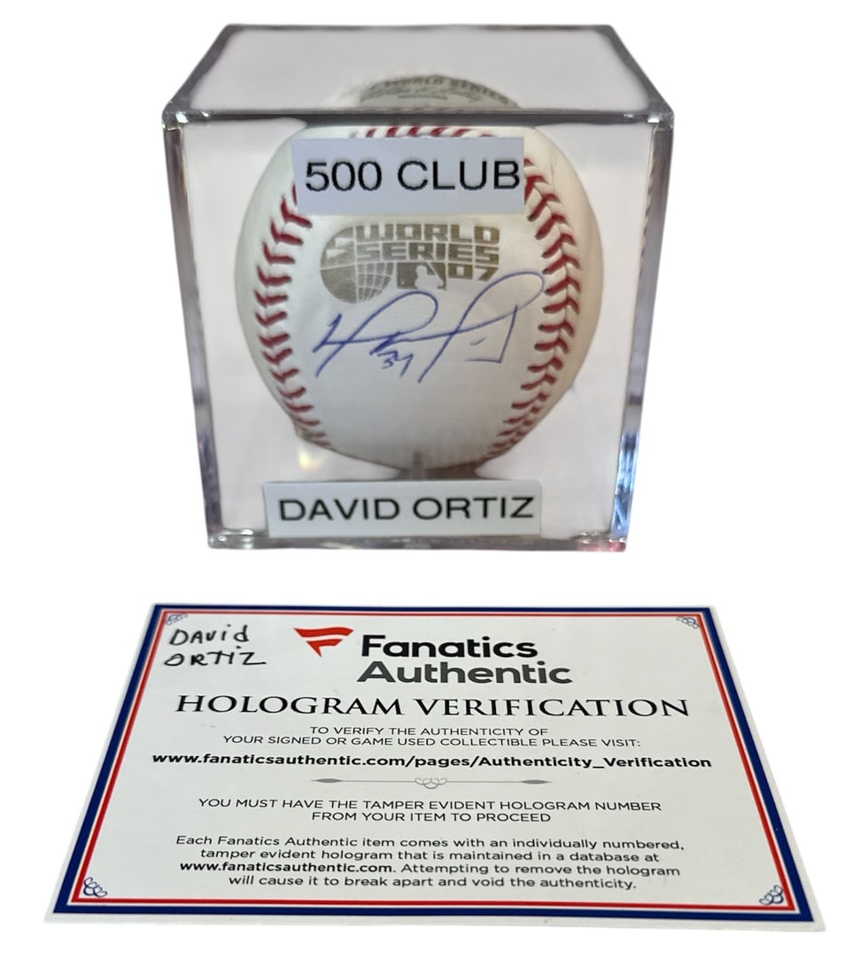 Authentic Autographed DAVID ORTIZ World Series 2007 Baseball w/ Hologram Verification, 500 Home Run (1 of 4)