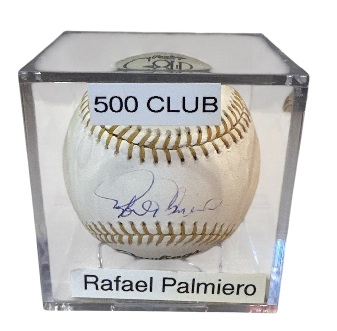 Autographed RAFAEL PALMEIRO Baseball, 500 Home Run Club/Gold Glove Award Ball (1 of 6)