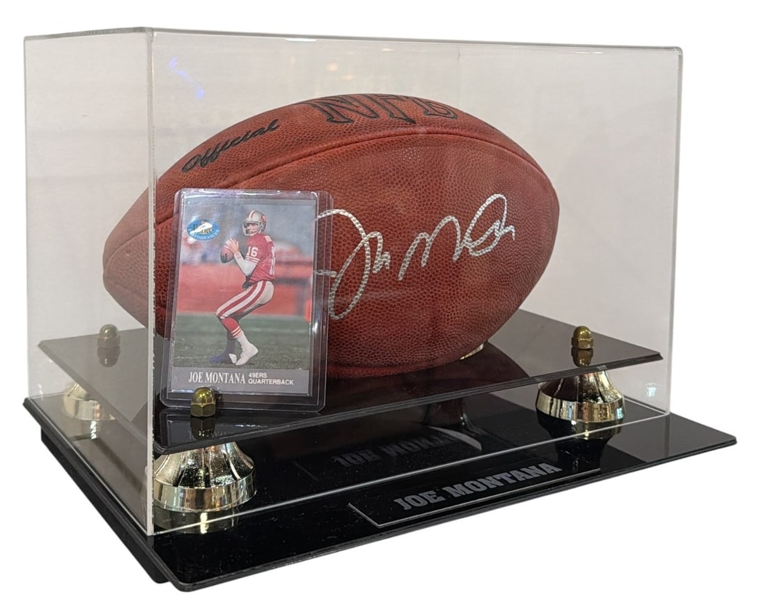 Authentic Autographed JOE MONTANA San Francisco 49's Football: Includes the signed football that retains a holographic authentication sticker from Radtke and certificate of authenticity with corresponding holographic sticker. Football signed on 8-6-10 in Baltimor