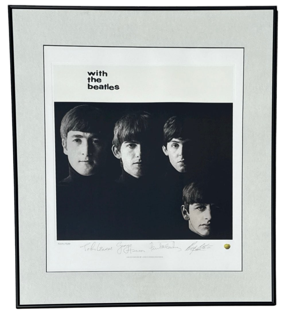 THE BEATLES "With The Beatles" Limited Editions Lithograph: Signed Lithograph. Measures in frame: 28.75" H x 24.5" W x .5" D.