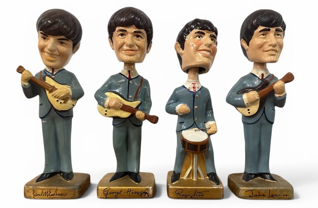 Rare 1964 THE BEATLES "Car Mascot" Bobblehead Nodders (1 of 6)