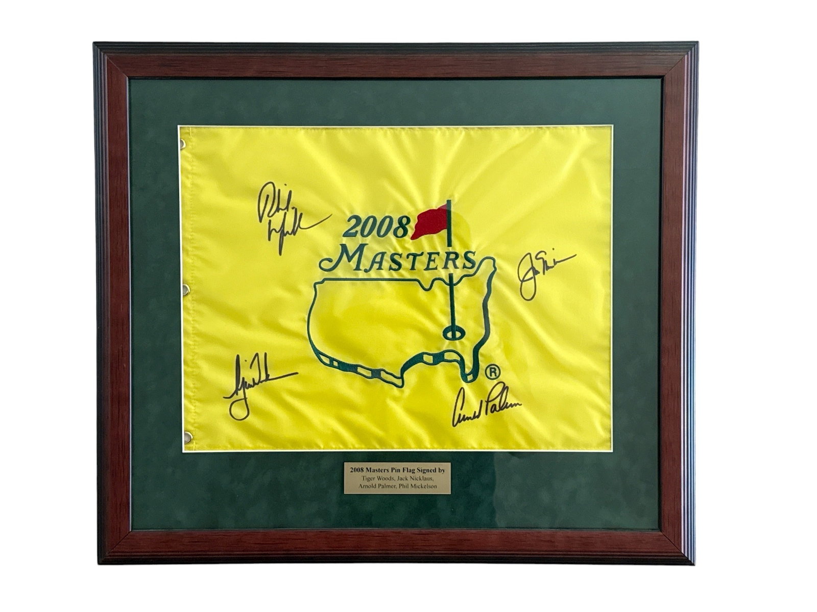 2008 Masters Tournament Autographed Pin Flag Memorabilia, TIGER WOODS (1 of 6)