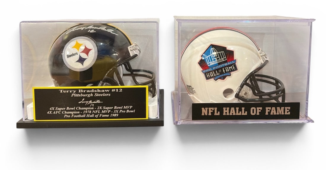 Two NFL Mini Helmets, TERRY BRADSHAW Autograph (1 of 2)