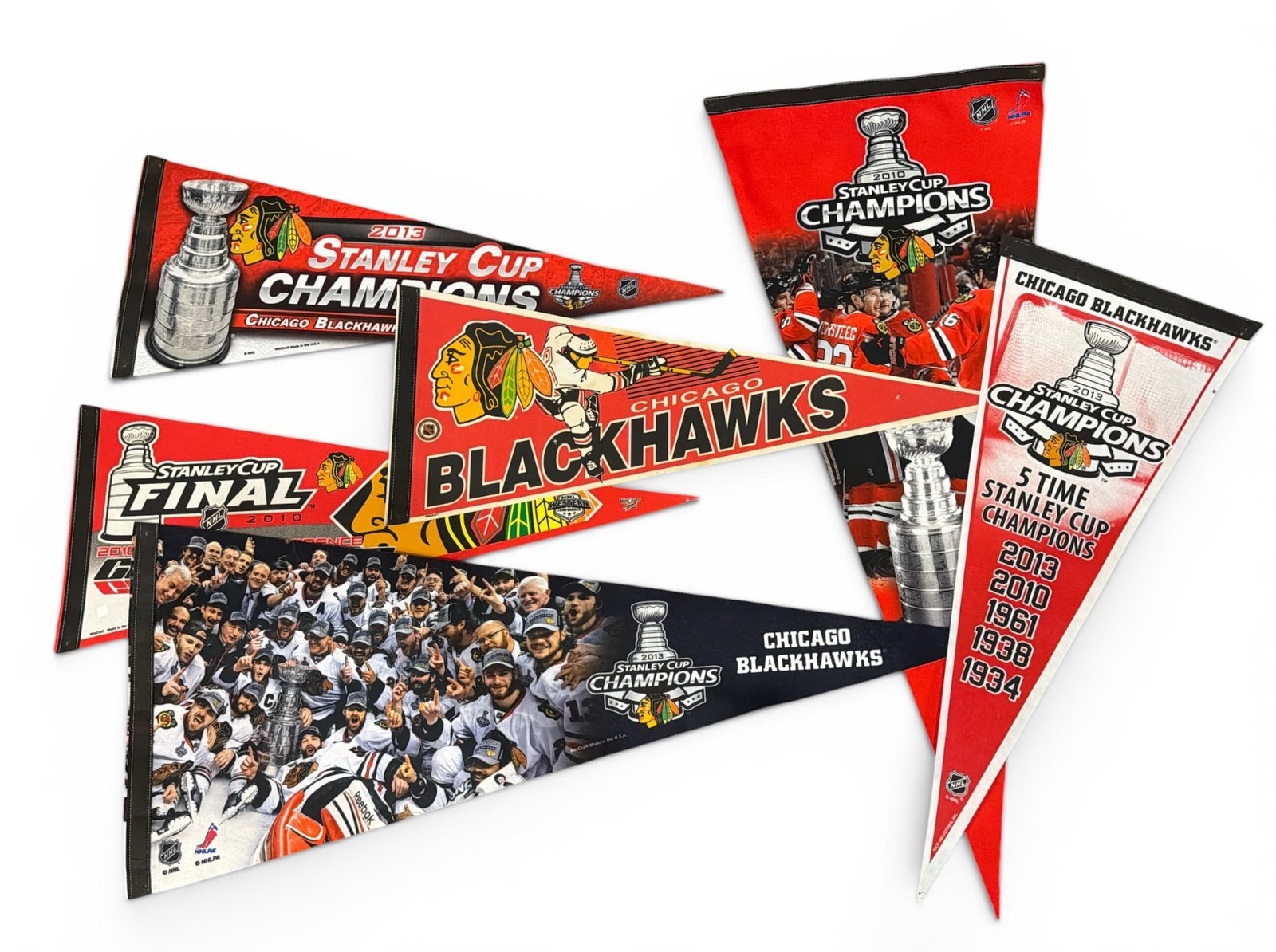 Collection Six Chicago Blackhawks Pennants (1 of 2)