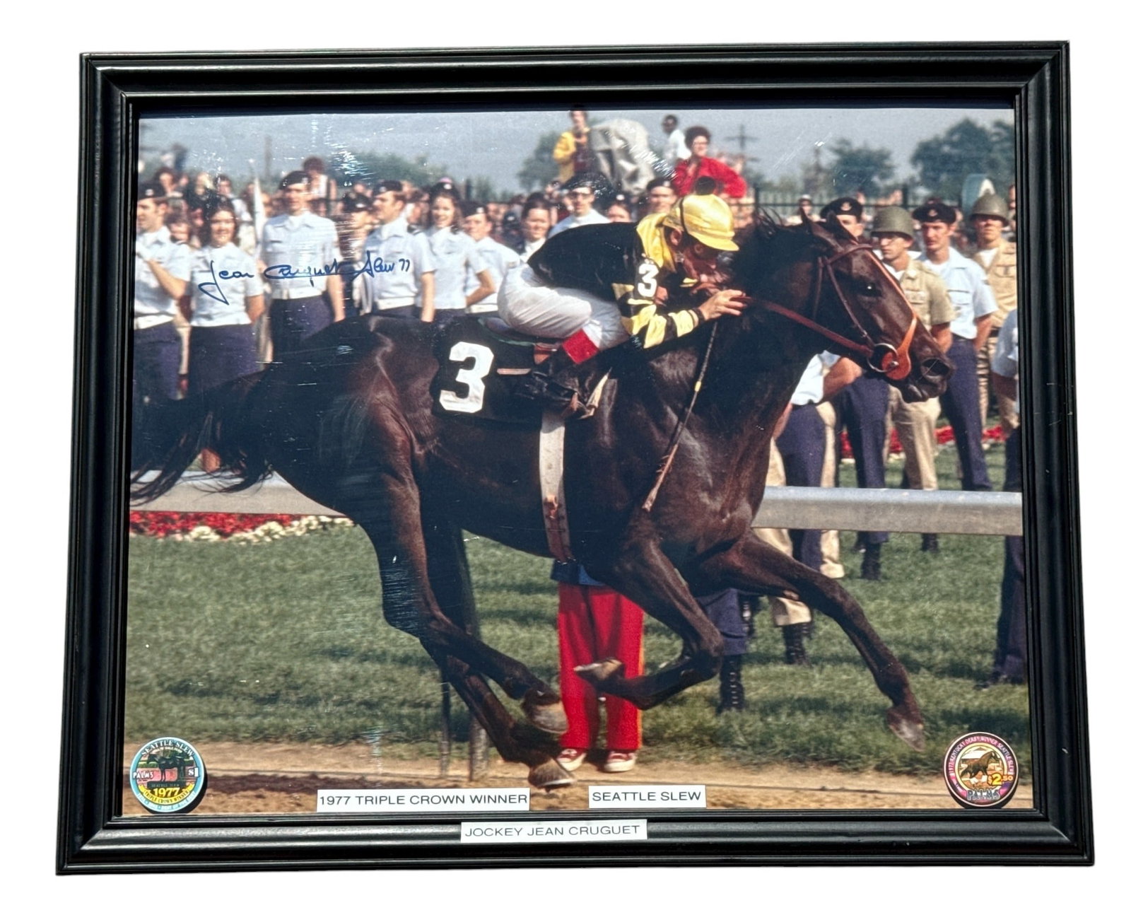 1977 Autographed Photograph of Triple Crown Winner, SEATTLE SLEW & Jockey JEAN CRUGUET (1 of 5)