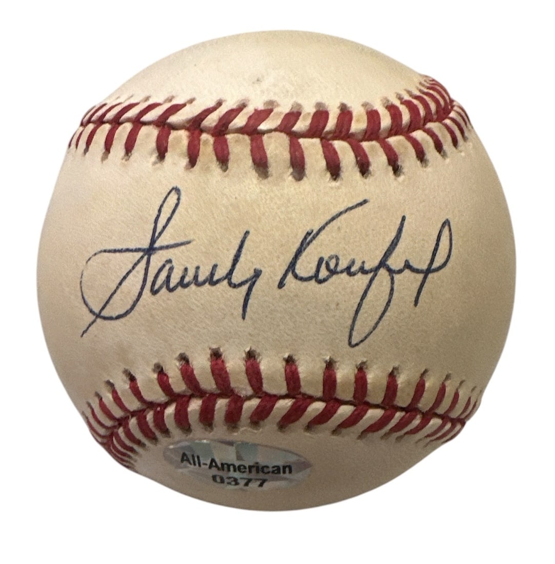 Autographed SANDY KOUFAX Baseball w/ COA: Retains COA and holographic sticker from All American Sports Collectibles