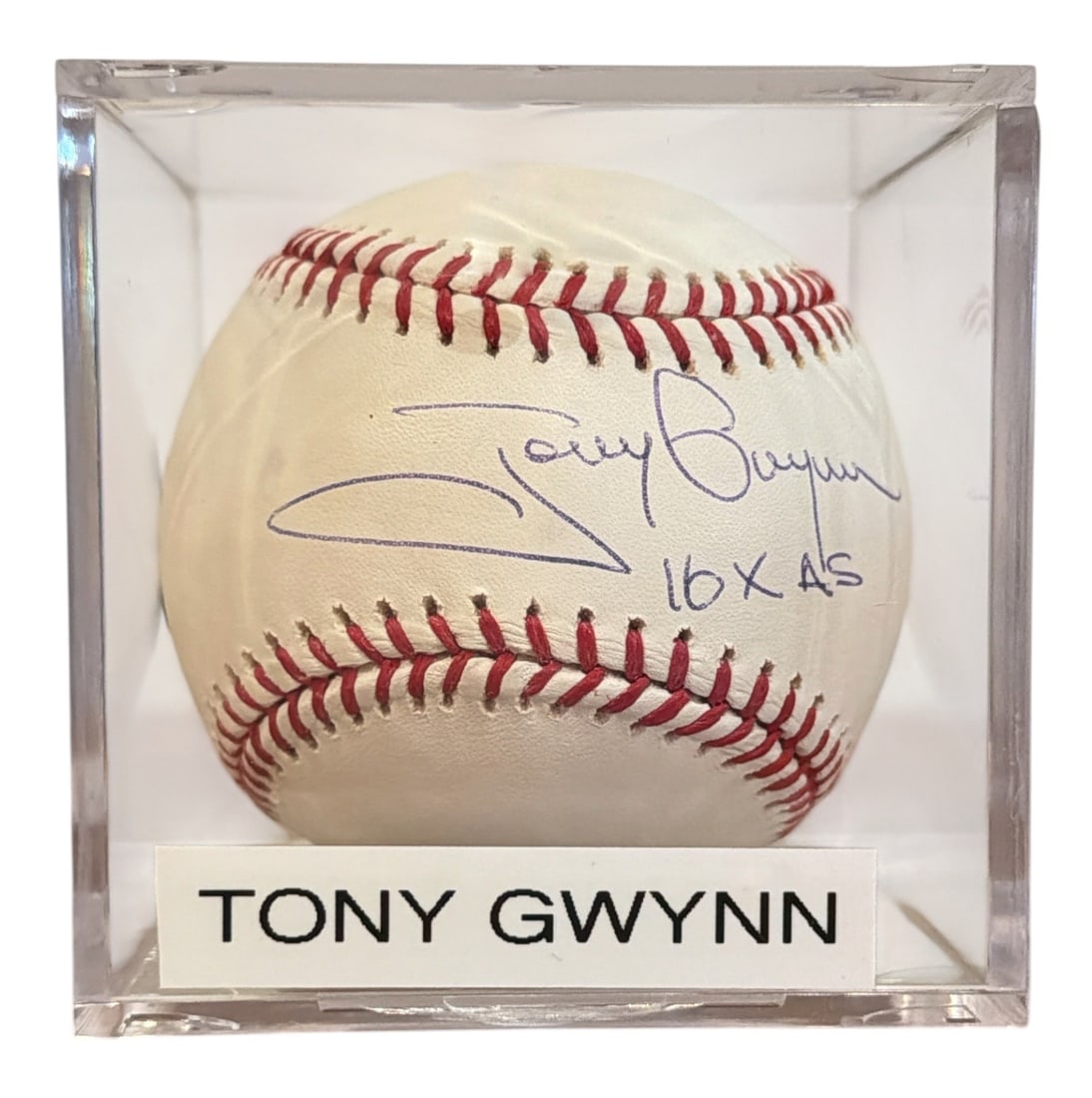 Authentic Autographed TONY GWYNN Baseball w/ COA: Includes Fanatics holographic sticker and verification card.