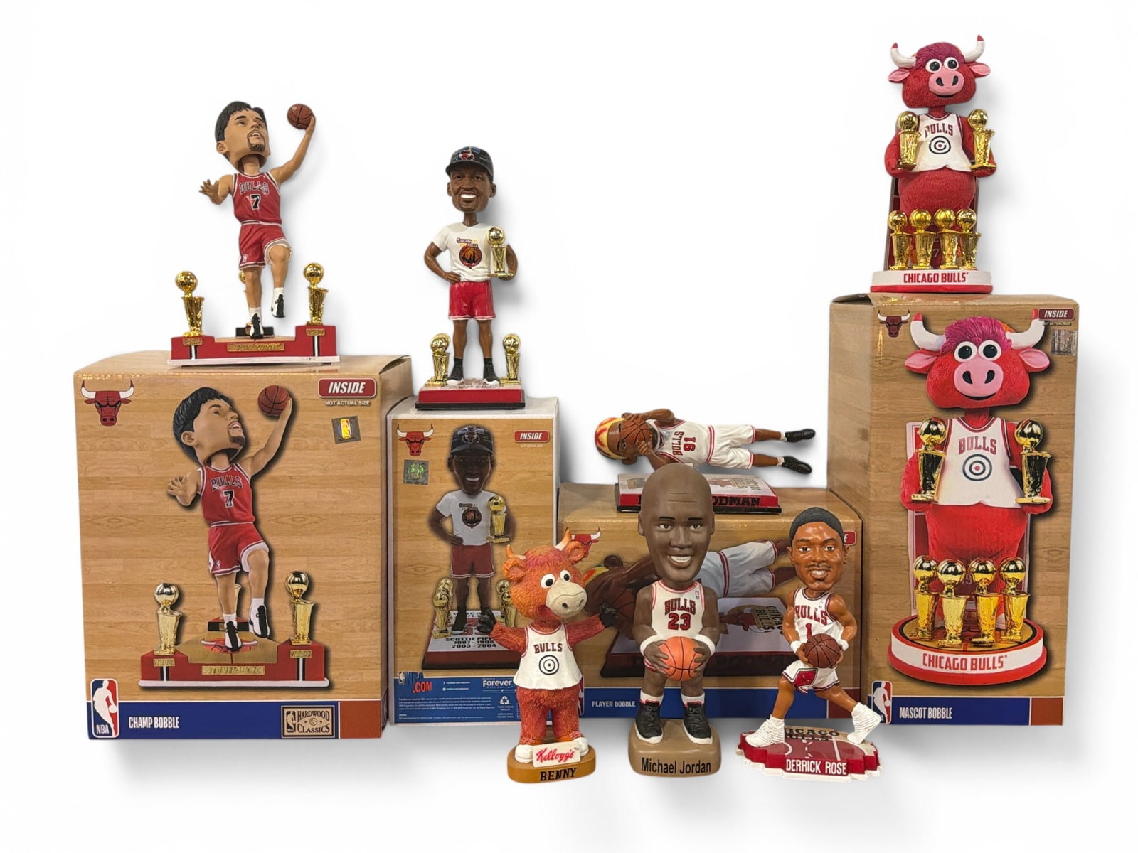 Collection of CHICAGO BULLS Basketball Bobble Heads (1 of 8)