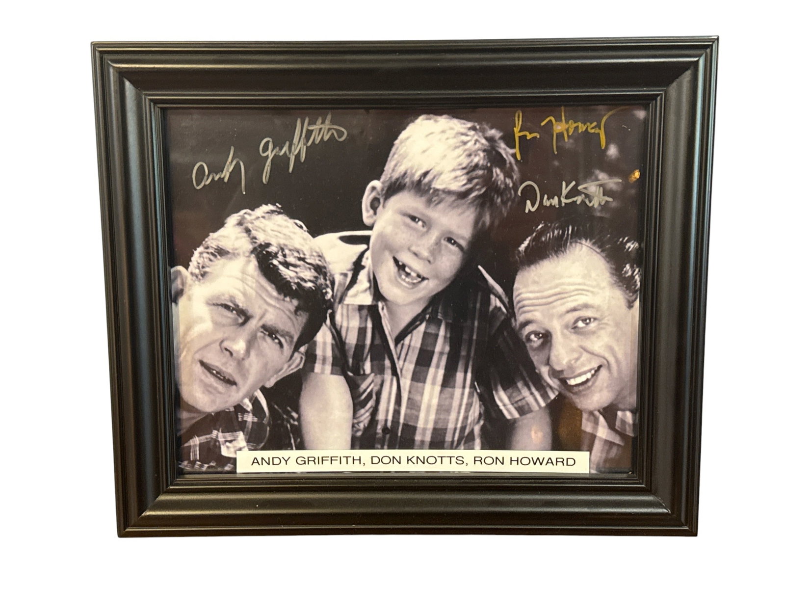 Andy Griffith Show Cast Members Autographed Photograph w/ COA: Includes autographs by Andy Griffith, Ron Howard, and Don Knotts. Includes COA from Philadelphia Vintage Studio.
