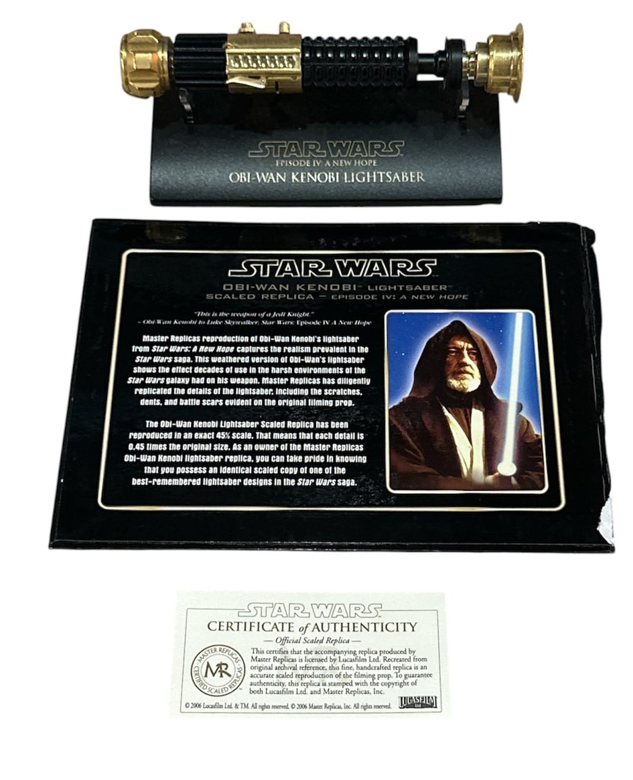Official Replica STAR WARS OBI WAN KENOBI Lightsaber: 45% scale, From Episode IV A New Hope 5" L.