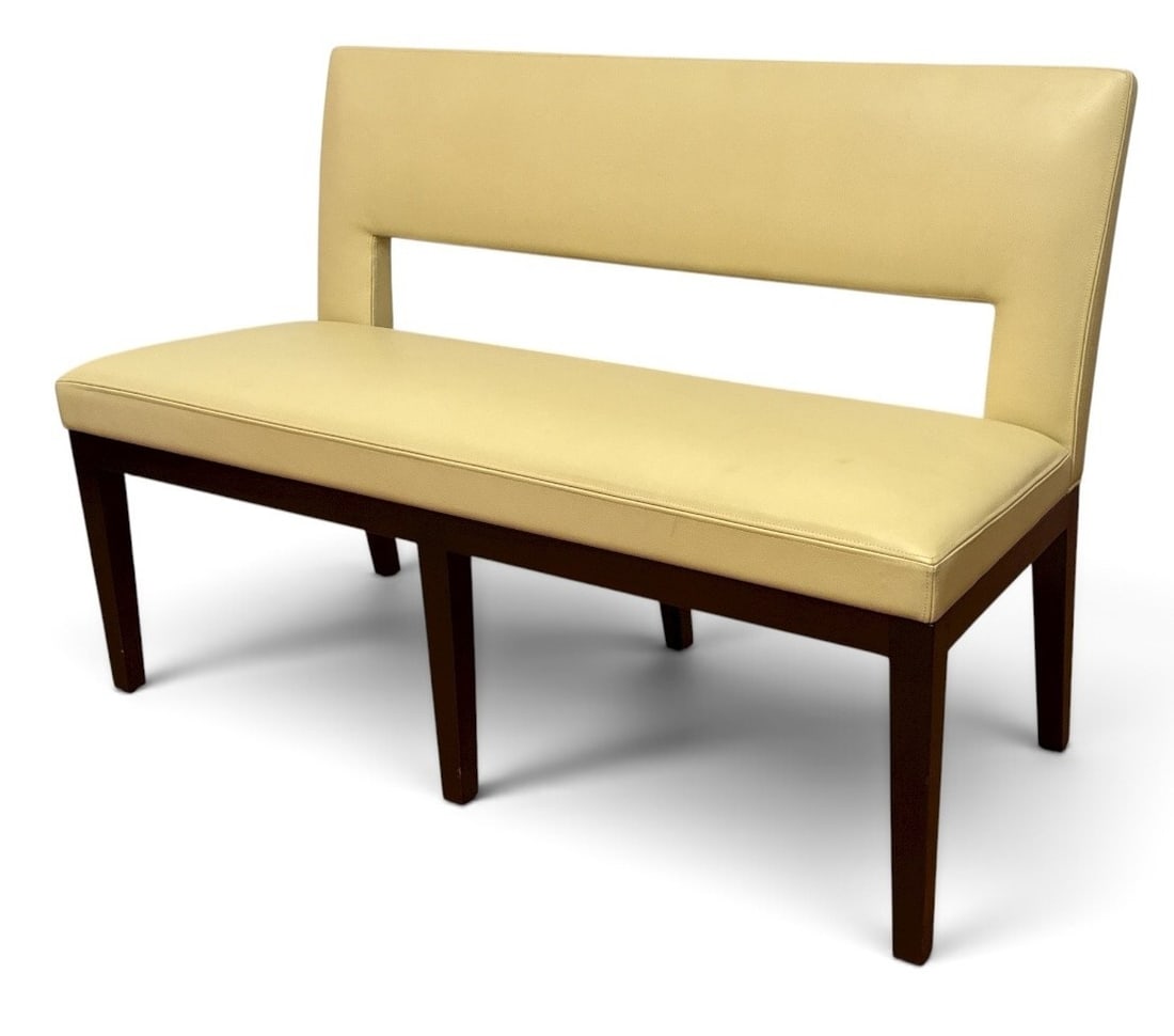 CHRISTIAN LIAIGRE "Velin" Banquette, HOLLY HUNT: Measures 33" H to the back, 18.5" H to the seat x 48" W x 21" D. Retains label to underside.